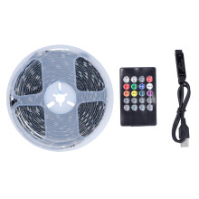 Fita de LED RGB com mudança de cor, dimerizável, para iluminação de fundo do quarto, controlada por aplicativo inteligente, sincronizada com