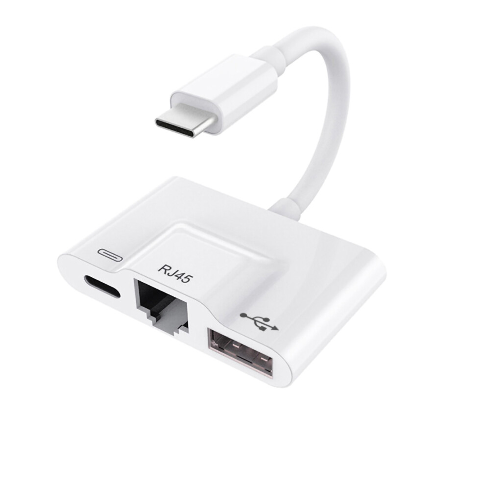Portable And Durable Usb Type C Adapter, Plug And Play For Instant Ethernet Network Connection, Fast Charging Port Ensures Stable Network And 9138057404524
