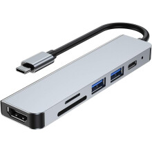 Multiport Adapter for Clear Visual Enjoyment, USB C Hub with 4K HDMI, Thunderbolt 3, USB 3.0, Card Reader for High-speed Data Transfer and Wide Compat