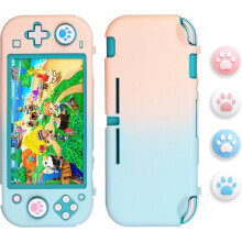 Zijdezachte, schokbestendige beschermhoes voor Nintendo Switch Lite, inclusief 4 comfortabele duimgreepdoppen.