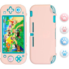 Zijdezachte, schokbestendige beschermhoes voor Nintendo Switch Lite, inclusief 4 comfortabele duimgreepdoppen.