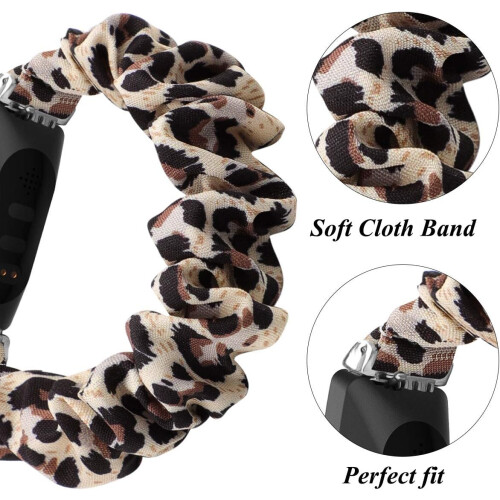 Trykt stofarmbånd til fitnesstracker, blødt, vaskbart elastisk stofbånd i bomuld med letvægtskomfort, elastisk scrunchie-design 2