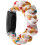 Trykt stofarmbånd til fitnesstracker, blødt, vaskbart elastisk stofbånd i bomuld med letvægtskomfort, elastisk scrunchie-design 2