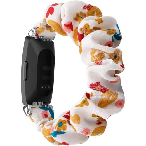 Trykt stofarmbånd til fitnesstracker, blødt, vaskbart elastisk stofbånd i bomuld med letvægtskomfort, elastisk scrunchie-design 1