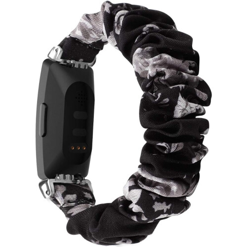 Trykt stofarmbånd til fitnesstracker, blødt, vaskbart elastisk stofbånd i bomuld med letvægtskomfort, elastisk scrunchie-design 1