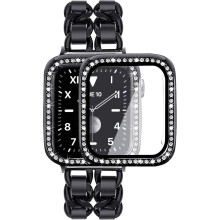 Gruby metalowy pasek z ogniwami łańcuszka do zegarka Apple Watch Series 6/5/4 (44 mm), stal nierdzewna i bez niklu, dla kobiet i mężczyzn, łatwa