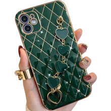 Modieus hoesje voor vrouwen en meisjes, met ondersteuning voor draadloos opladen en een duurzaam, gegalvaniseerd ontwerp, compatibel met iPhone 11.