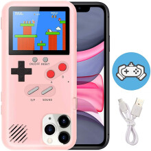 Telefoonbeschermer met ingebouwde gamefunctionaliteit, schokbestendige mini-gamescase voor iPhone, retro gaming nostalgie, full-color display, 36