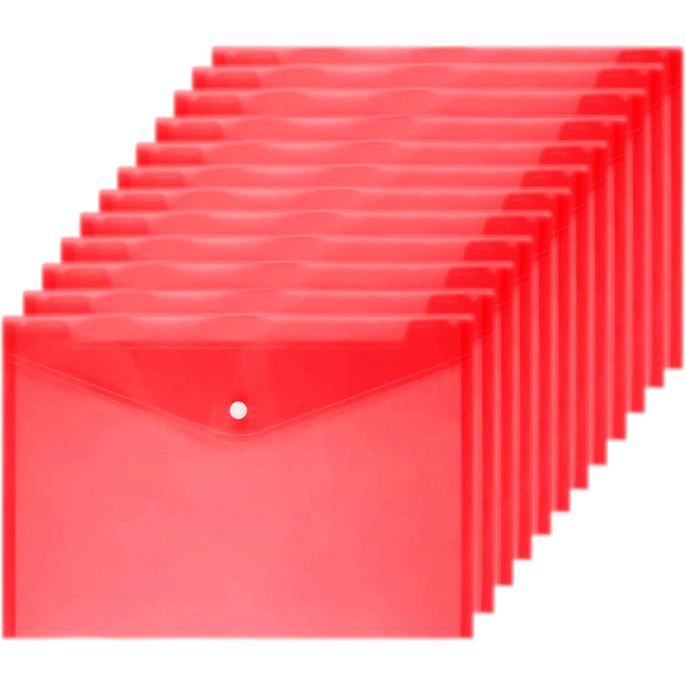 Document Organizer, Durable Plastic Envelopes With Press Stud Closure For Easy File Management, Multipurpose Use In Office Or Home (Green) Green 9012494686722