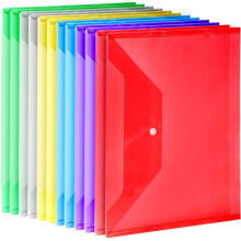 Stevige mappen voor documenten, gebruiksvriendelijke plastic enveloppen, transparante ordners voor A4-papier, kliksluiting, plastic mappen voor
