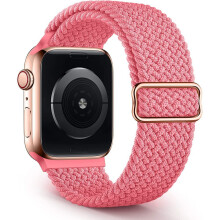 Pleciona opaska sportowa Solo Loop, elastyczna nylonowa opaska sportowa do zegarka iWatch, łatwa w montażu, regulowane zapięcie ze stali