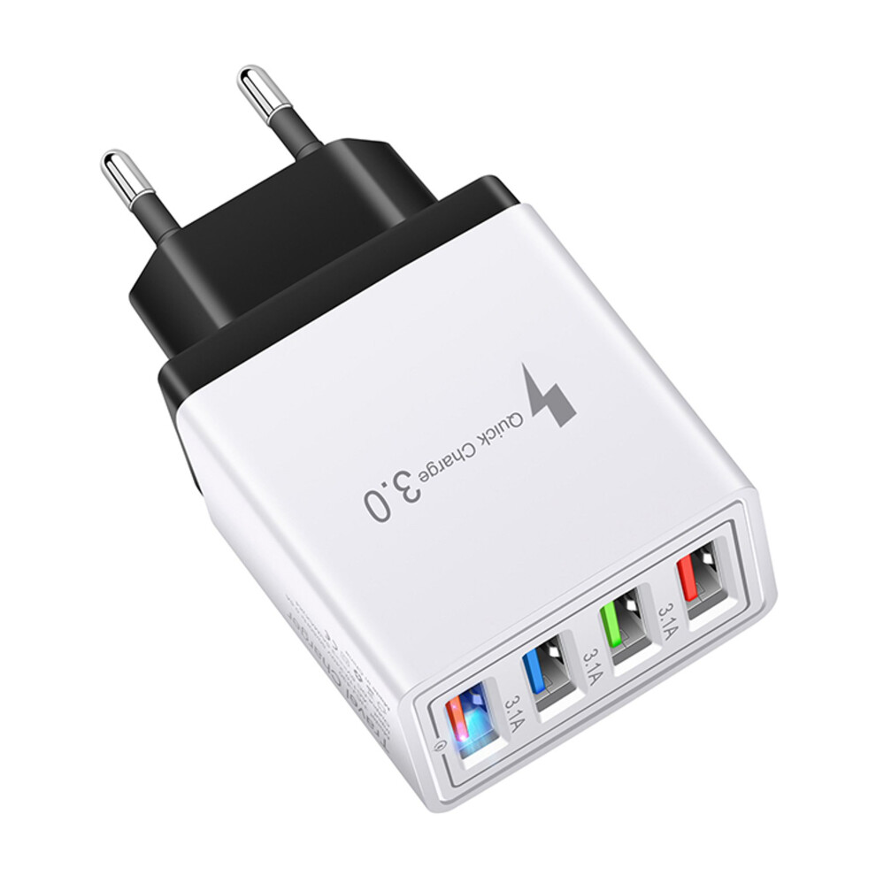 Fast Charging Cube, Multiport Usb Charger With Smart Chip Protection, Compact Design And Fire-Resistant Materials For Universal Devices (Black White) White,Black 9012494688153