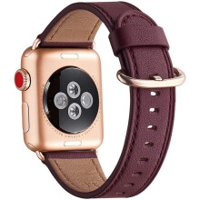 Refined Leather Strap for Apple Watch, Adjustable Fit Easy Installation Design, Durable Band for Series 7 6 5 4 3 2 1 SE, Feminine Slim Band Luxurious