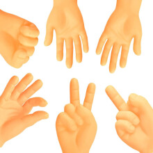 Mannequin Hand Display, Soft Vinyl Lightweight Flexible Prank Toy For Nail Art Practice, Pack Of 6