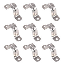 30Pcs M32 Two Hole Pipe Strap Clamp 11/4 Inch Stainless Steel U Bracket Heavy Duty Clips