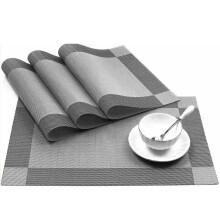 Ensemble de 6 sets de table lavables en vinyle pour intérieur/extérieur Txmfgh - Élégants et résistants pour la table à manger, parfaits pour