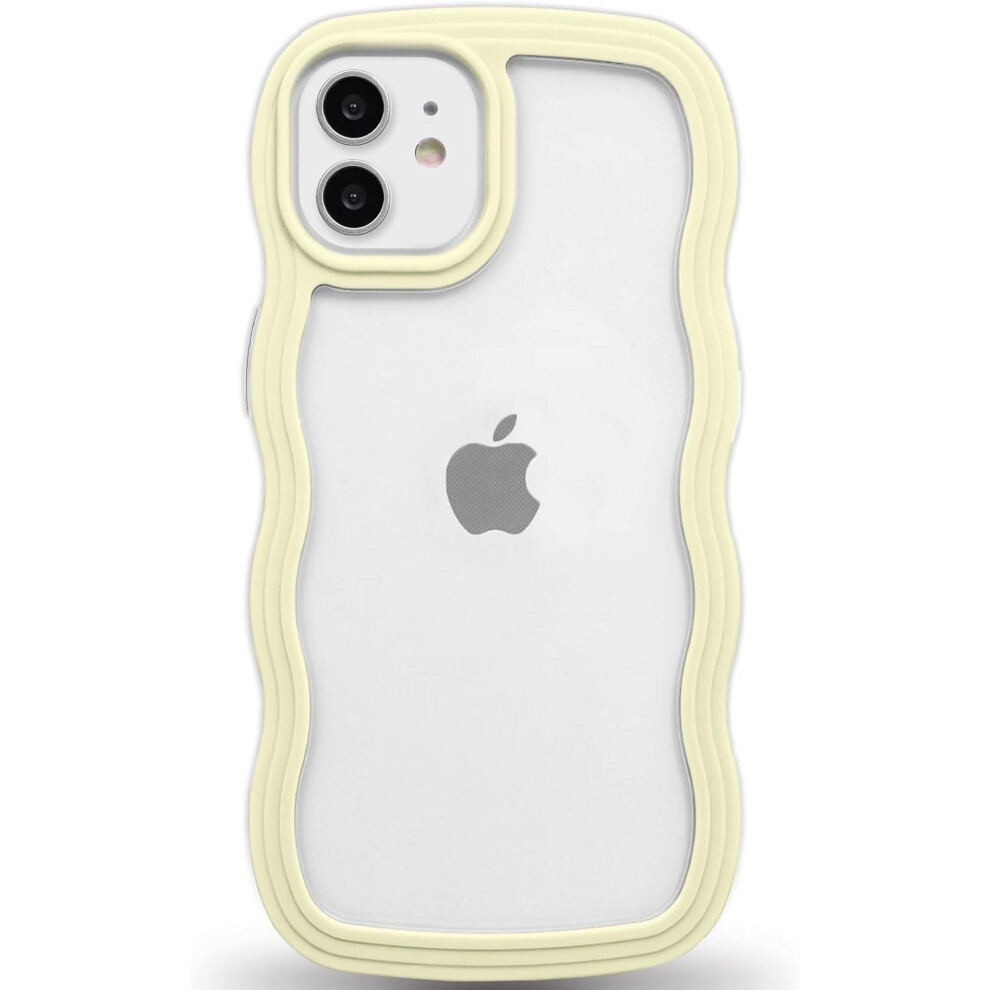 Anuck For Compatible With Iphone 12 Case, Wavy Edge Clear Back, Anti-Slip Shockproof Tpu & Bumper, Cute Curly Frame, Soft Grip Protective Cover For Silver 9773935923447