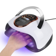 168W UV LED Nail Lamp Gel Nail Dryer with Auto Sensor, 4 Timers and Portable Handle White