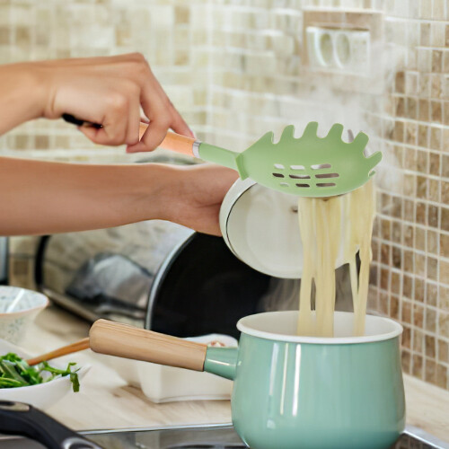 Mizh Pasta Fork Pasta Spoon Spaghetti Server Spaghetti Spoon Server Silicone Tool 1