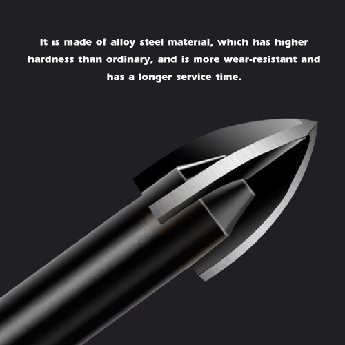 6 Pcs Carbide Drill Bit Set Compatible with Ceramic, Tile, Wood, Wall - Universal Punch Drill Bits for Versatile Use 2