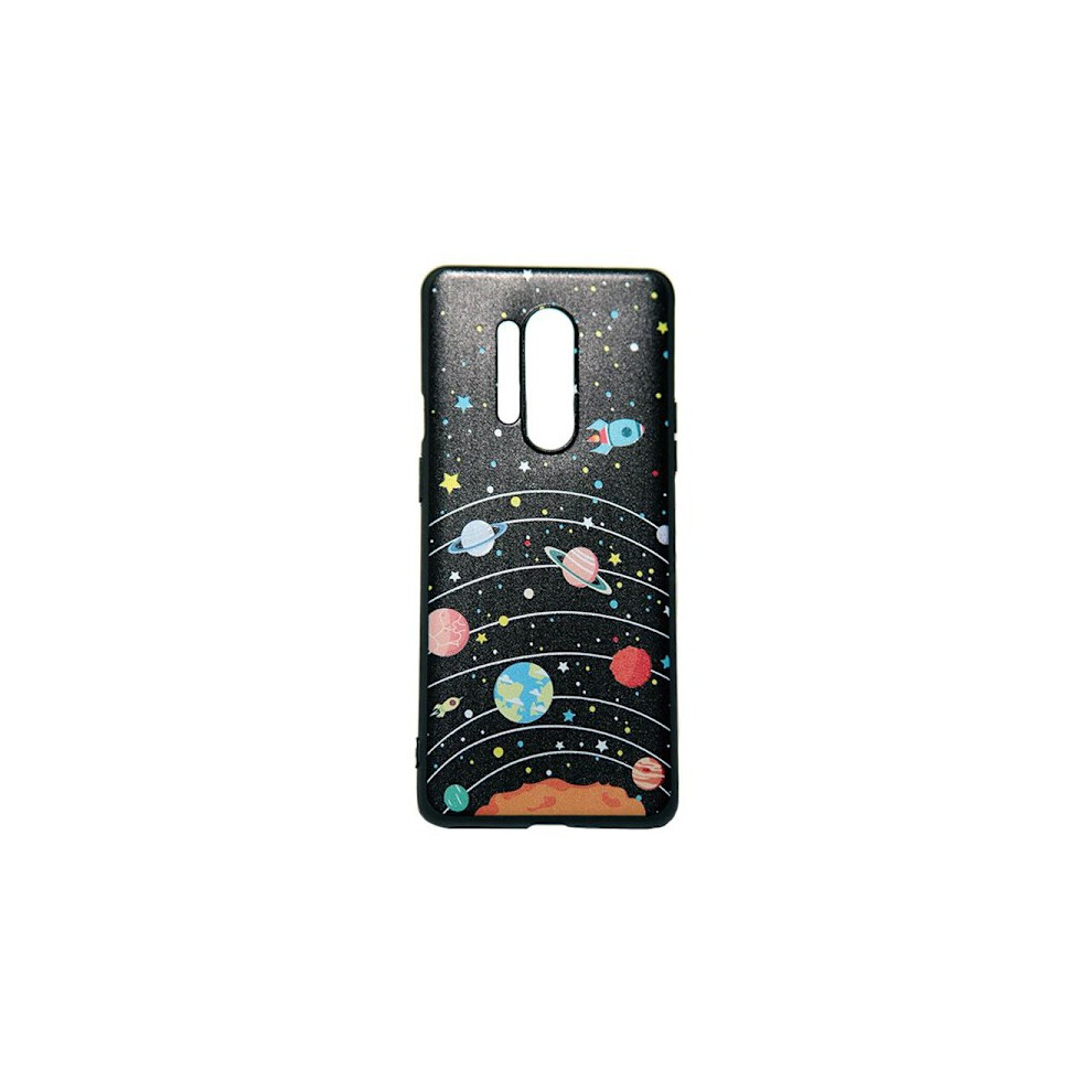 One Plus 8 Pro Cover With Space Theme, Solar System. Black 9773935036154