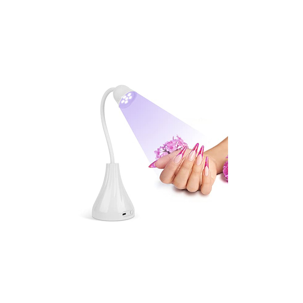 UV LED Nail Lamp with 360 Rotatable Hands Design, Fast Gel Curing Portable Nail Dryer for Home and Salon
