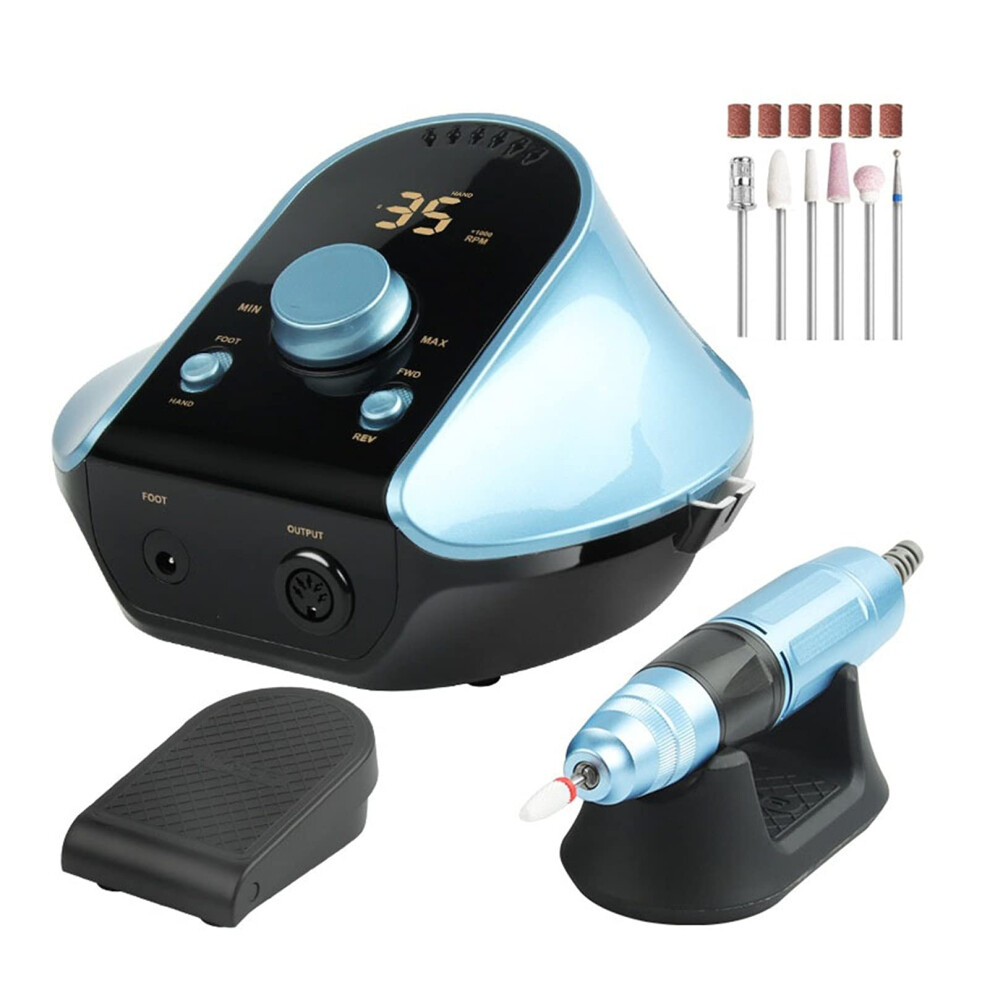 Red Electric Nail Drill 35000 Rpm With Metal Handpiece For Manicure Pedicure With Milling Cutters