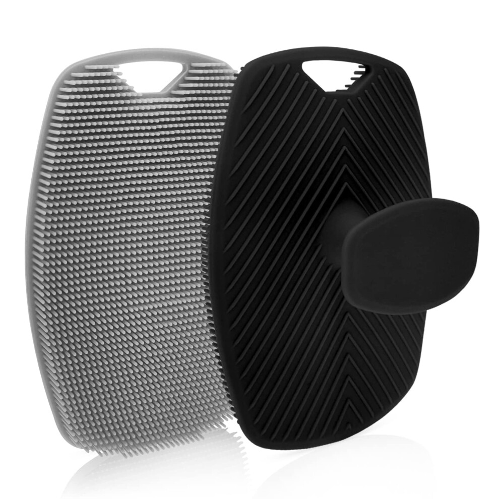 Silicone Body Scrubber for Men with Gentle Exfoliation, Lather Boosting and Ergonomic Grip