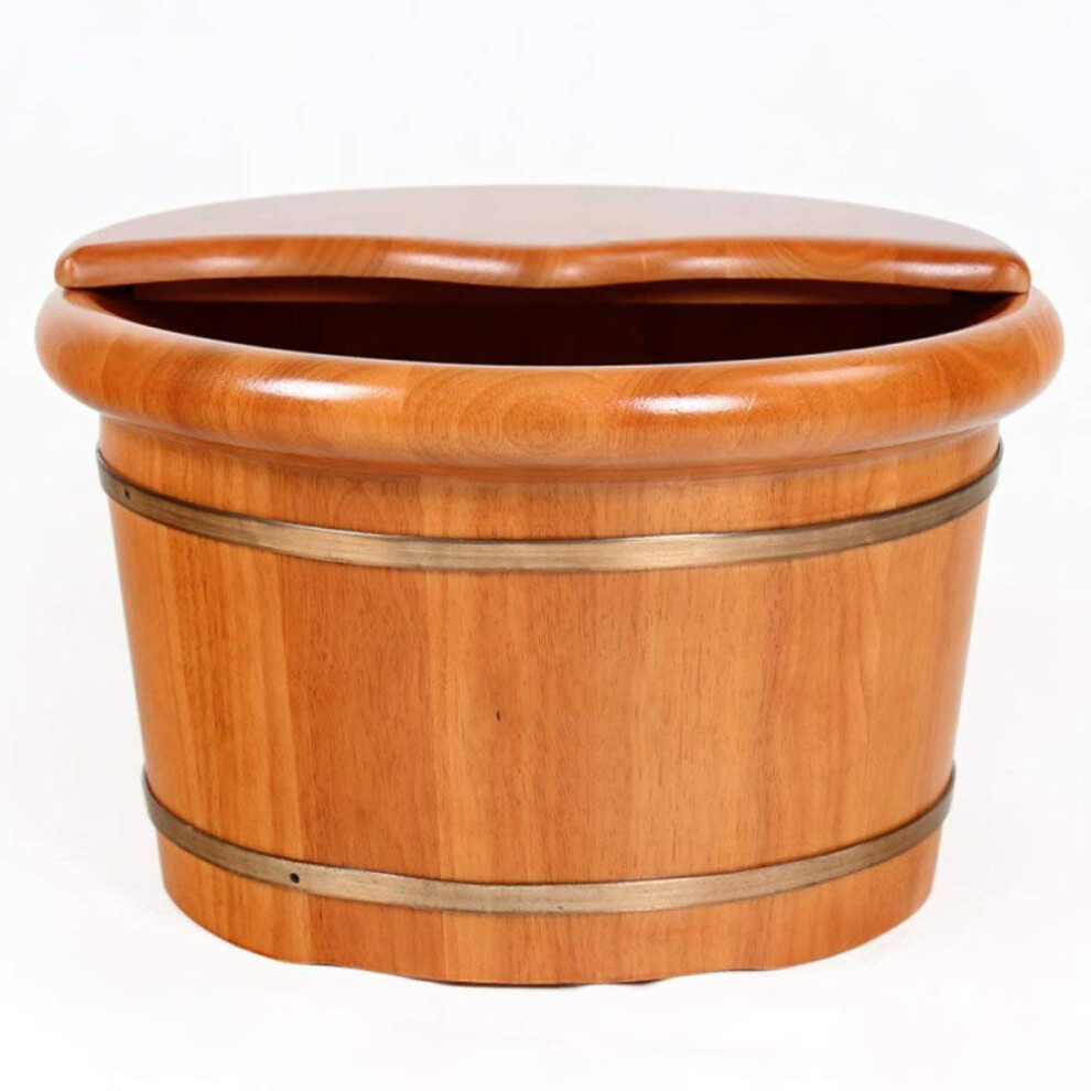 Foot Soak Tub Solid Wood Thermal Retention Pedicure Barrel for Home Spa Full Immersion Design