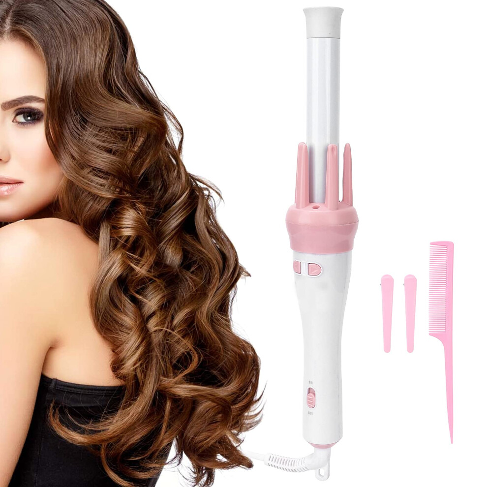 Automatic Rotating Curling Iron with Ceramic Coating, 360 Fast HeatUp Dual Voltage Hair Curler