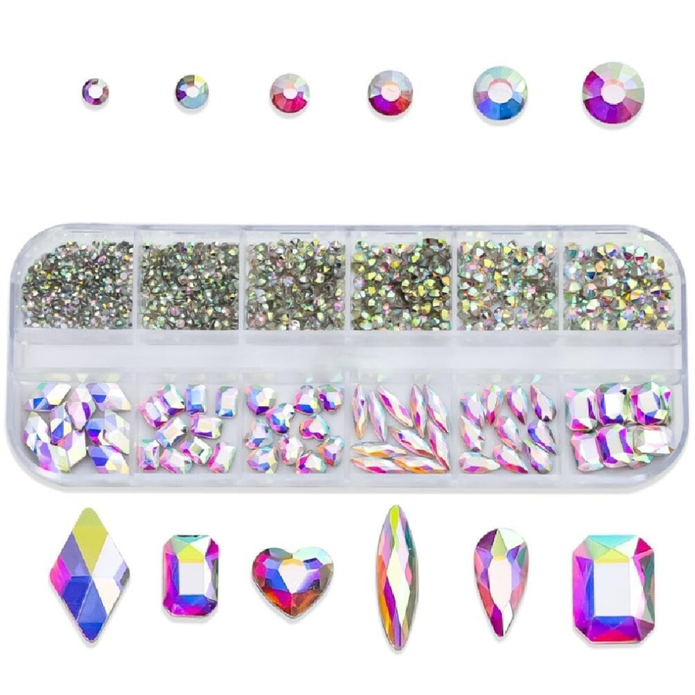 MultiShape Nail Rhinestones Flatback Gems for Crystal Nail Art and DIY Craft Decoration