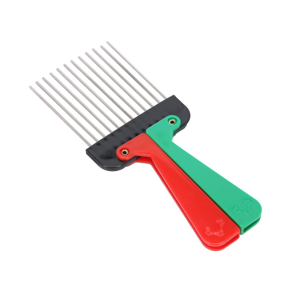 Unisex Metal Hair Pick Comb For Curly And Thick Hair With Ergonomic Grip And Rust Resistant Teeth