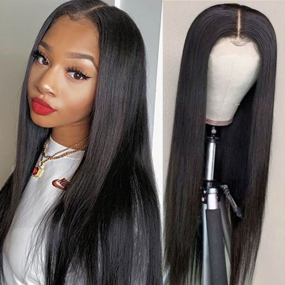 Unisex Human Hair Lace Front Wig 5X5 Hd Lace Closure Brazilian Body Wave Pre Plucked 150 Density Glueless Natural Hairline 12Inch