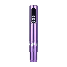 Wireless Rotary Tattoo Pen with LCD Display, Dual Batteries, Adjustable Voltage, Purple