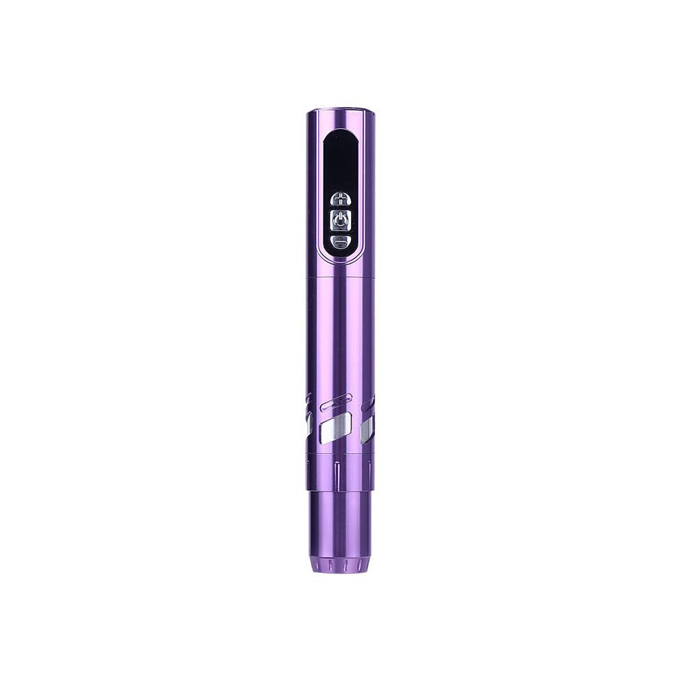 Purple Wireless Rotary Tattoo Pen With Lcd Display, Dual Batteries, Adjustable Voltage,