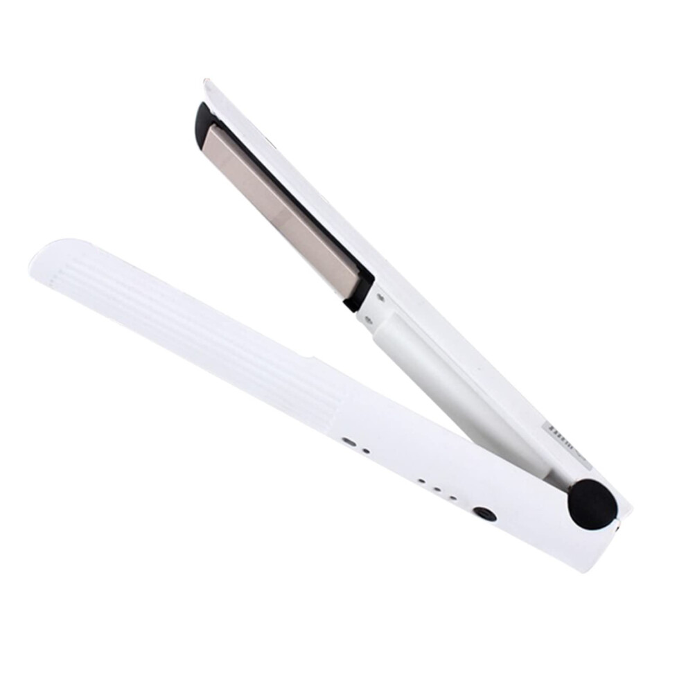 White 2 In 1 Cordless Ceramic Hair Straightener And Curler With Usb Fast Charging For Travel