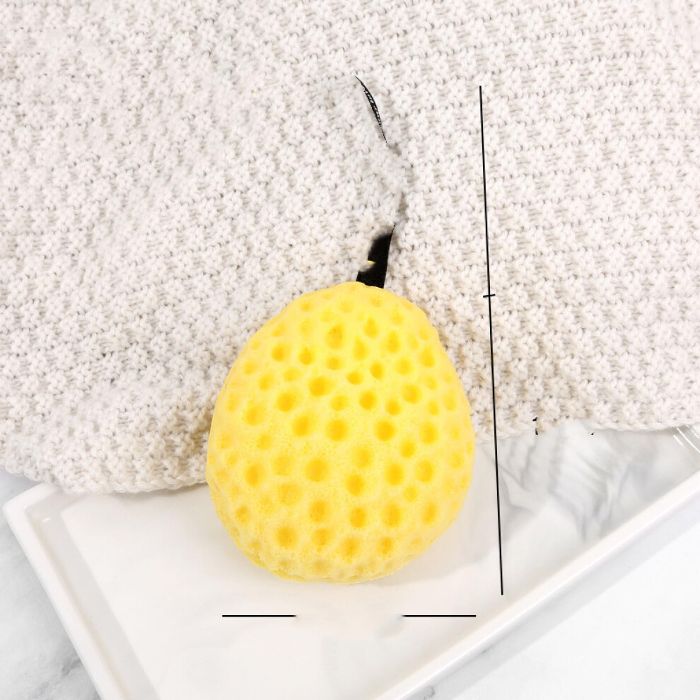 Yellow Large Bath Sponge With Dense Foam, Soft Gentle Touch Honeycomb Shower Loofah