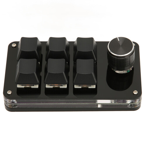 One-Handed Macro Keyboard, Mini Design for Gaming & Office Excellence, Featuring Programmable Shortcuts & Knob Function, Instantly Boost Your 2