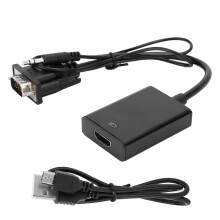 High Resolution VGA To HDMI Adapter Signal Transmission Gold-Plated Interface Compatible With PC Laptop Monitor Projector HDTV For Home Office Use