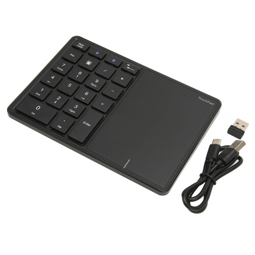 Mini Number Pad With Touchpad, High Sensitivity Touchpad 22 Key Wireless Numeric Keypad Dual Mode Bluetooth 2.4G Portable Size For Laptops Tablets 1