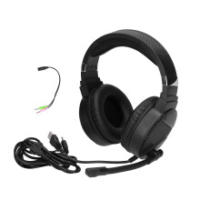 Headphones with Mic for Gaming, Backlit Optical Mouse Integrated Programmable Functions Lightweight Materials for Laptop Mobile, Adjustable Head Beam