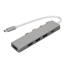 Revolutionieren Sie Ihren Arbeitsplatz: USB-Hub mit USB-C-Anschluss für bequemes Laden, Highspeed-Datenübertragung mit bis zu 5 Gbit/s und