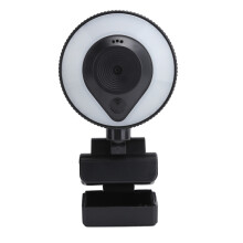 Streaming-Webcam in Full-HD-Auflösung mit Touch-Steuerung, Ringlicht, integriertem Mikrofon, kompaktem Design, Plug-and-Play-fähig, gute Leistung