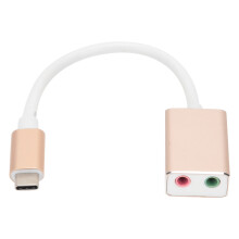 Scheda audio Type C in lega di alluminio con doppie porte da 3,5 mm, certificata Apple MFi, connettore per auricolari audio Hi-Fi digitale, supporto