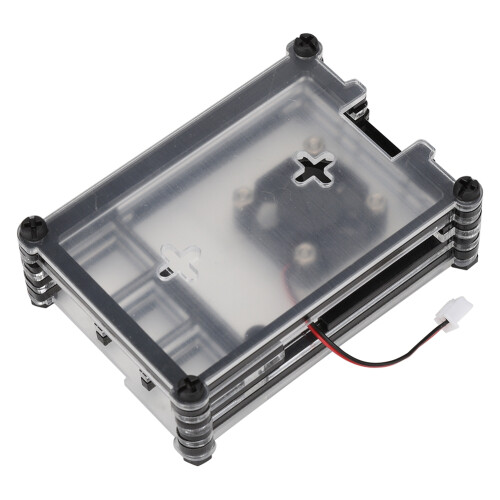 Raspberry Pi Protective Shell, Acrylic Case for Raspberry Pi 4 Model B, Equipped With Active Cooler for Enhanced Heat Dissipation, WiFi And Bluetooth 1