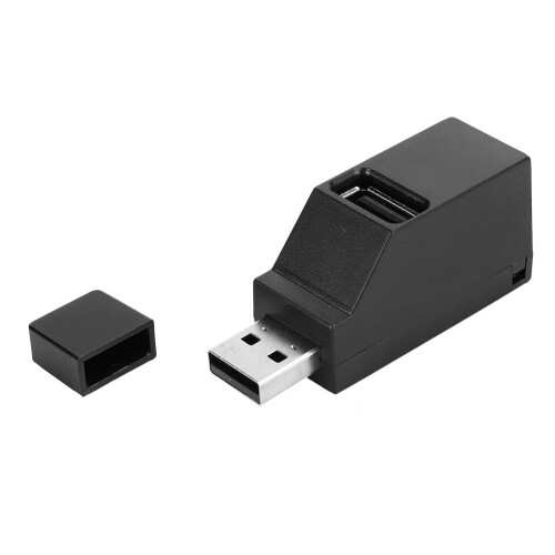 Διανομέας USB Plug and Play, Φορητός Διαχωριστής 3 Θυρών για PC, Mac, Κινητές Συσκευές, Μαύρο, 2