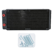 Radiateur de refroidissement à eau résistant aux hautes températures, échangeur de chaleur en aluminium à 2 couches et 24 tubes avec ailettes en