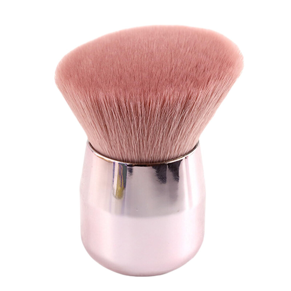 Pink Nail Dust Brush With Soft Synthetic Bristles For Acrylic Nails, Ergonomic Handle, Slanted