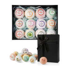 Bath Bombs Gift Set, 12pcs Handmade Natural Fizzies with Shea Butter and Essential Oils for Relaxing Spa
