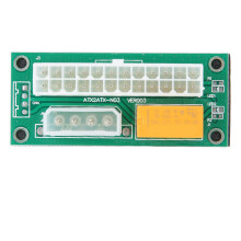 Dubbele voedingsadapter met synchronisatiefunctie: 24-pins ATX naar 4-pins Molex-voedingsconnector. Plug-and-play. Fysieke isolatie. Stevig.
